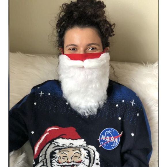 Fun Silly Santa Beard Face Mask MADE IN USA - Picture 2 of 2